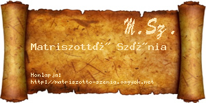 Matriszottó Szénia névjegykártya